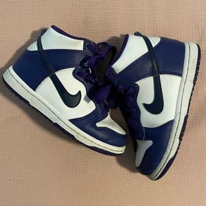 Kids Purple High Top Dunks Size 12
